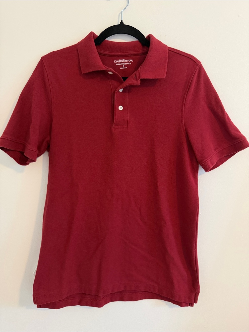 croft & barrow Men's Deep Red Polo Shirt 100% Cotton
